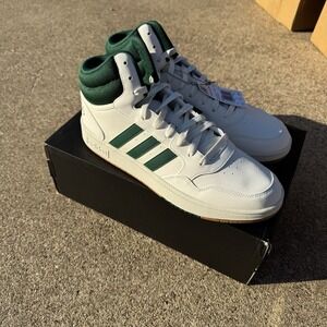 Adidas Hoops 3.0 Mid Men's Basketball Sneakers White/Green Size 11.5‎ – NIB